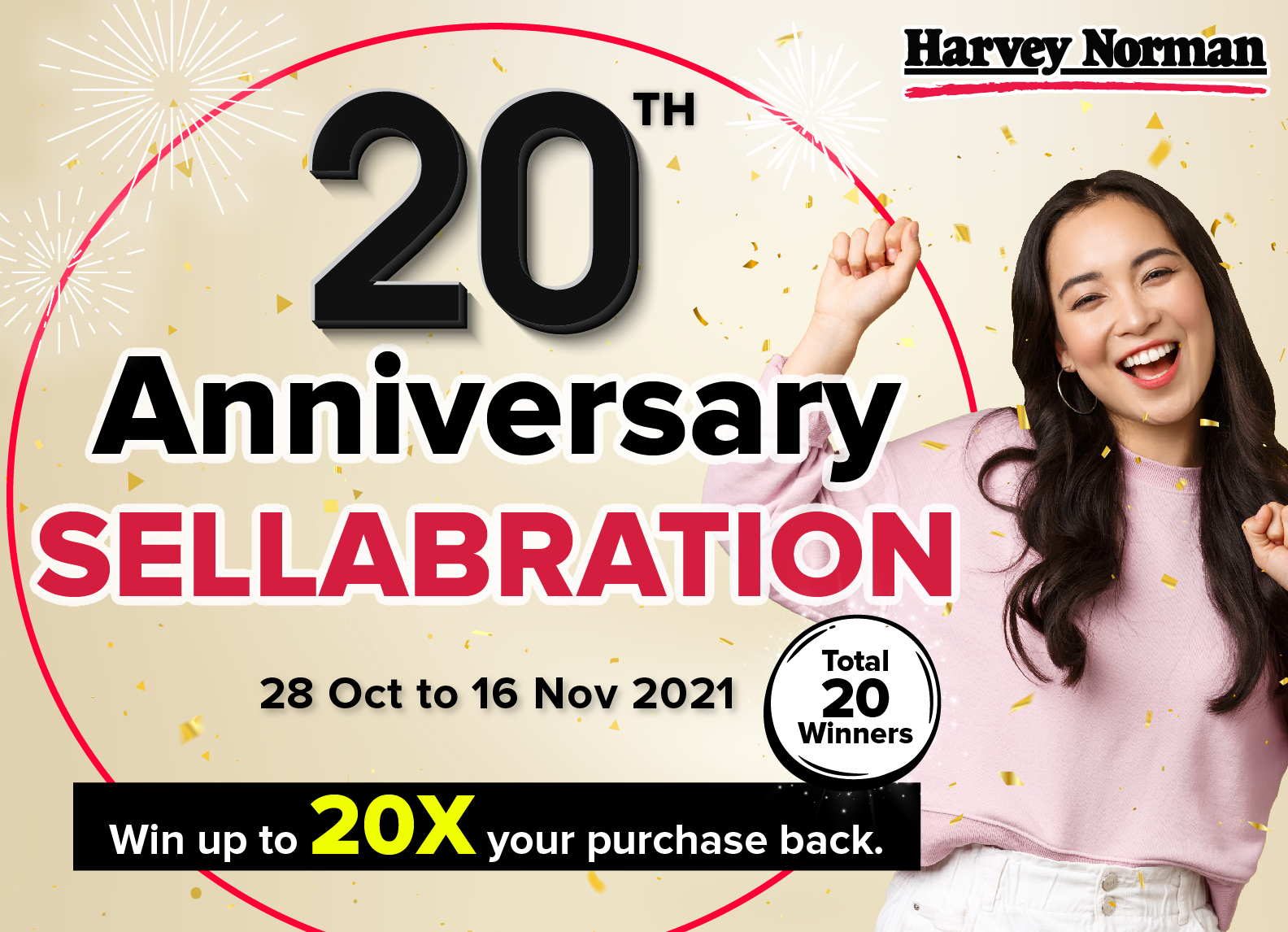 Harvey Norman 20th Anniversary Sellabration Promotions